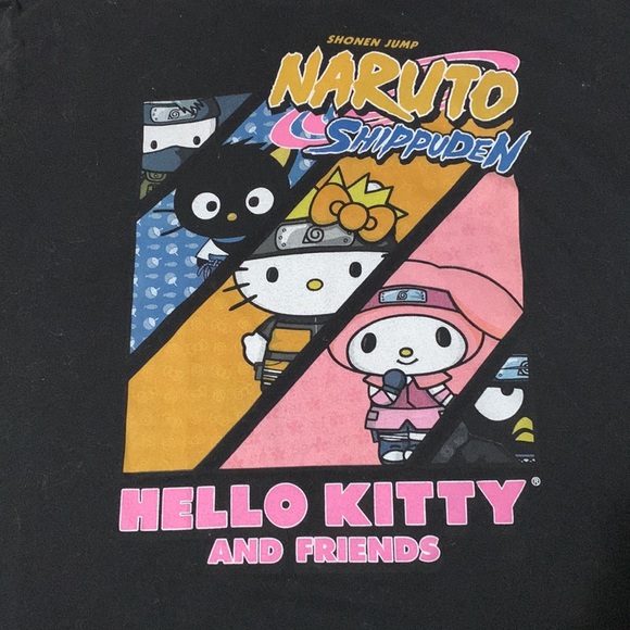 Shonen Jump Naruto Shippufen Hello Kitty Vintage Tshirt - Picture 2 of 3
